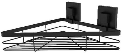 EvoVac Suction Matte Black Corner Shower Caddy