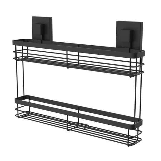 EvoVac Suction Matt Black Kitchen Double Spice Rack