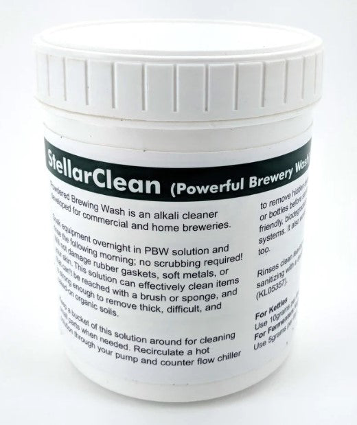 StellarClean Powdered Brewery Wash (PBW) 1kg Tub with 10g Scoop