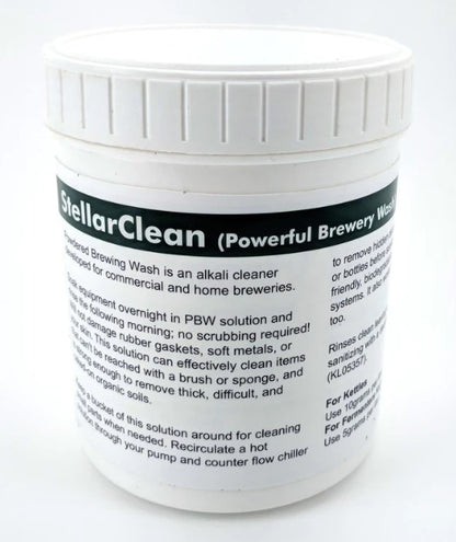 StellarClean Powdered Brewery Wash (PBW) 1kg Tub with 10g Scoop